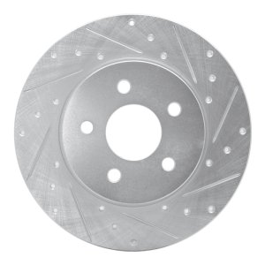 Ford Mondeo Brake Rotor (1) - Rear Right - R1 Concepts - Drilled & Slotted - Silver - `01-`08